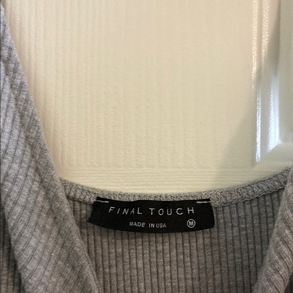 Final Touch Gray Ribbed Dress - Picture 2 of 4